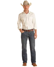 Rope Stitch Pistol Straight Denim Jeans