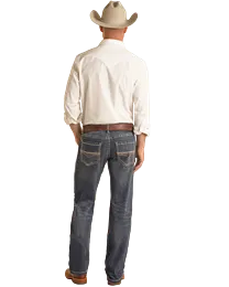 Rope Stitch Pistol Straight Denim Jeans