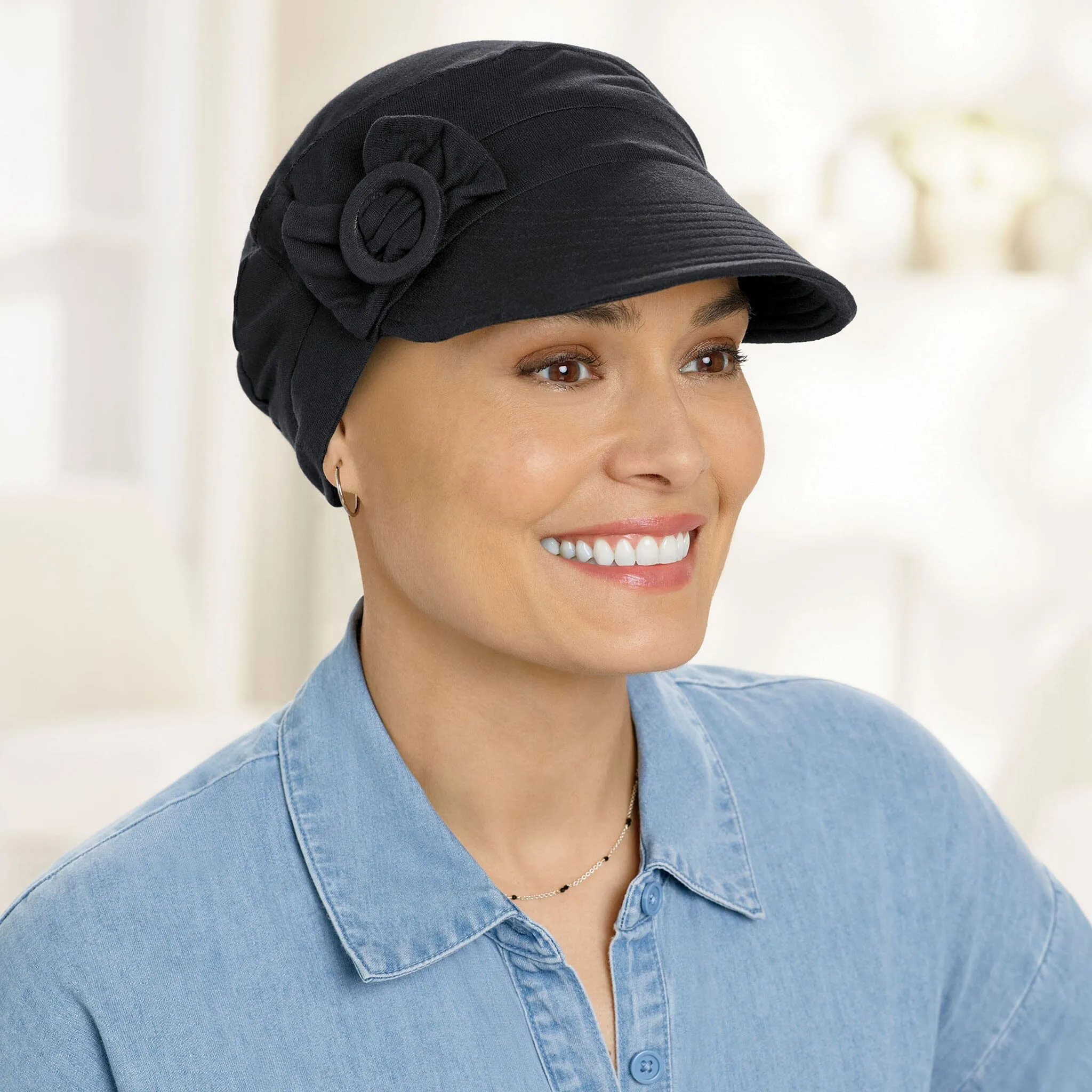 Stretchy Soft Cotton Knit Newsboy