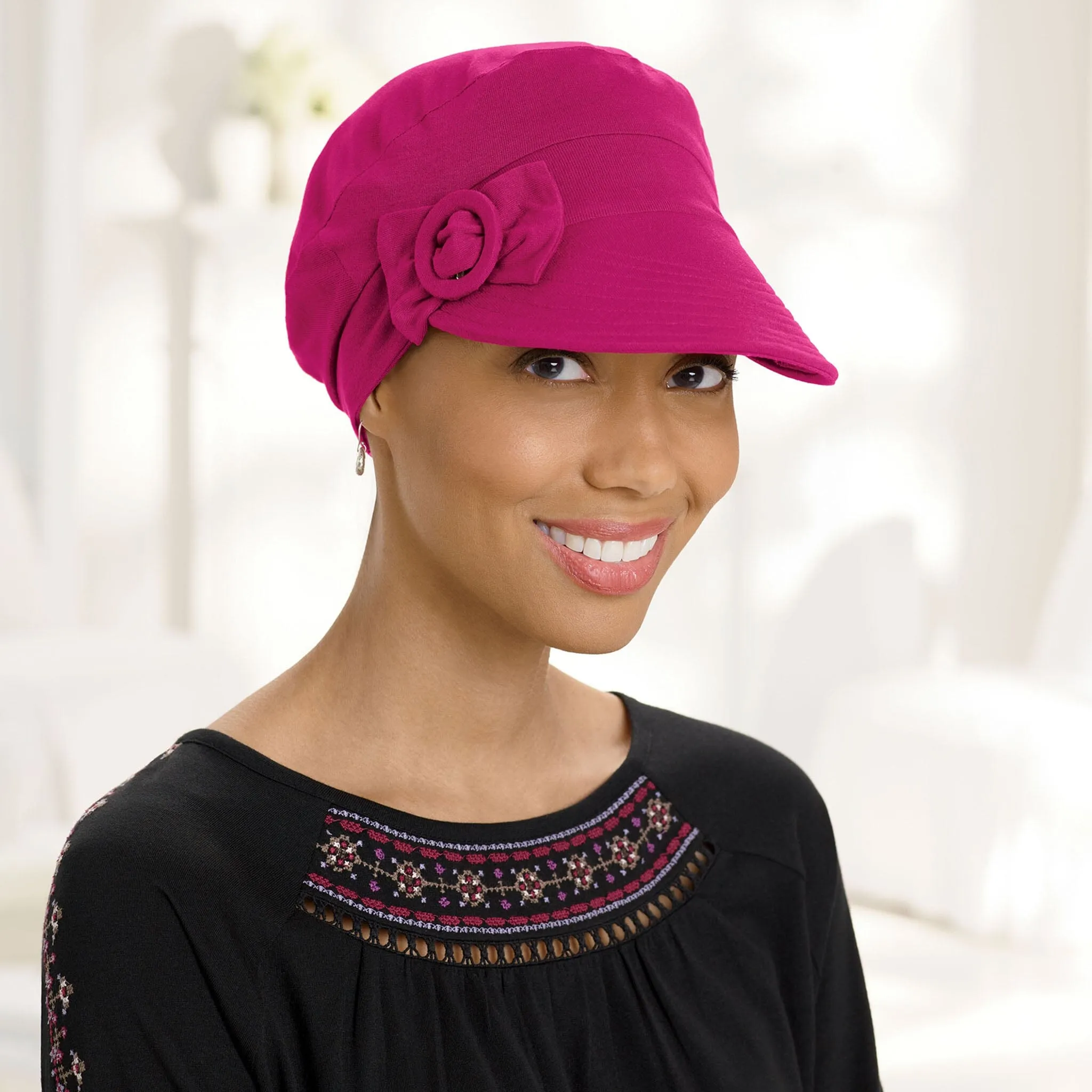 Stretchy Soft Cotton Knit Newsboy
