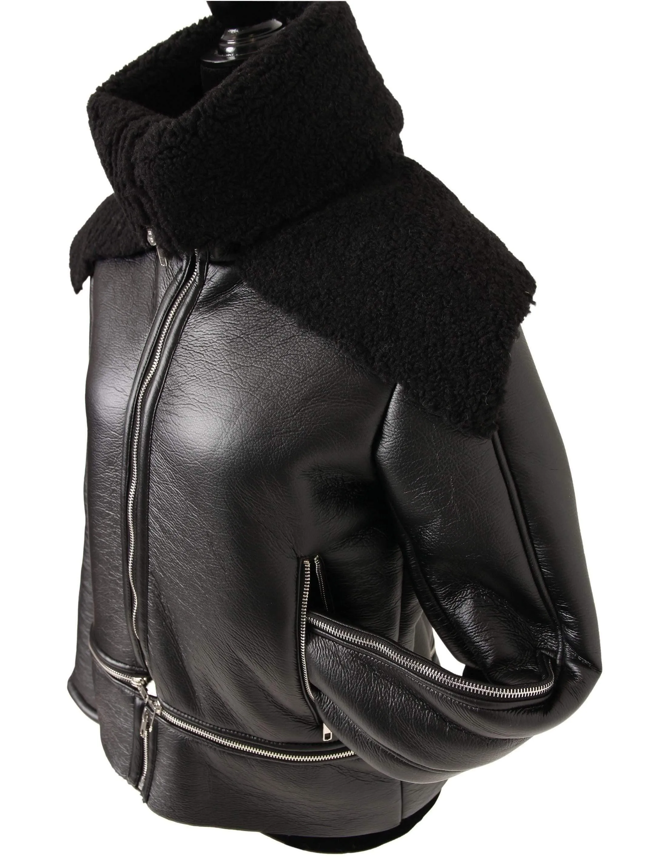 The Aviator | Sherpa Lined Leather Coat