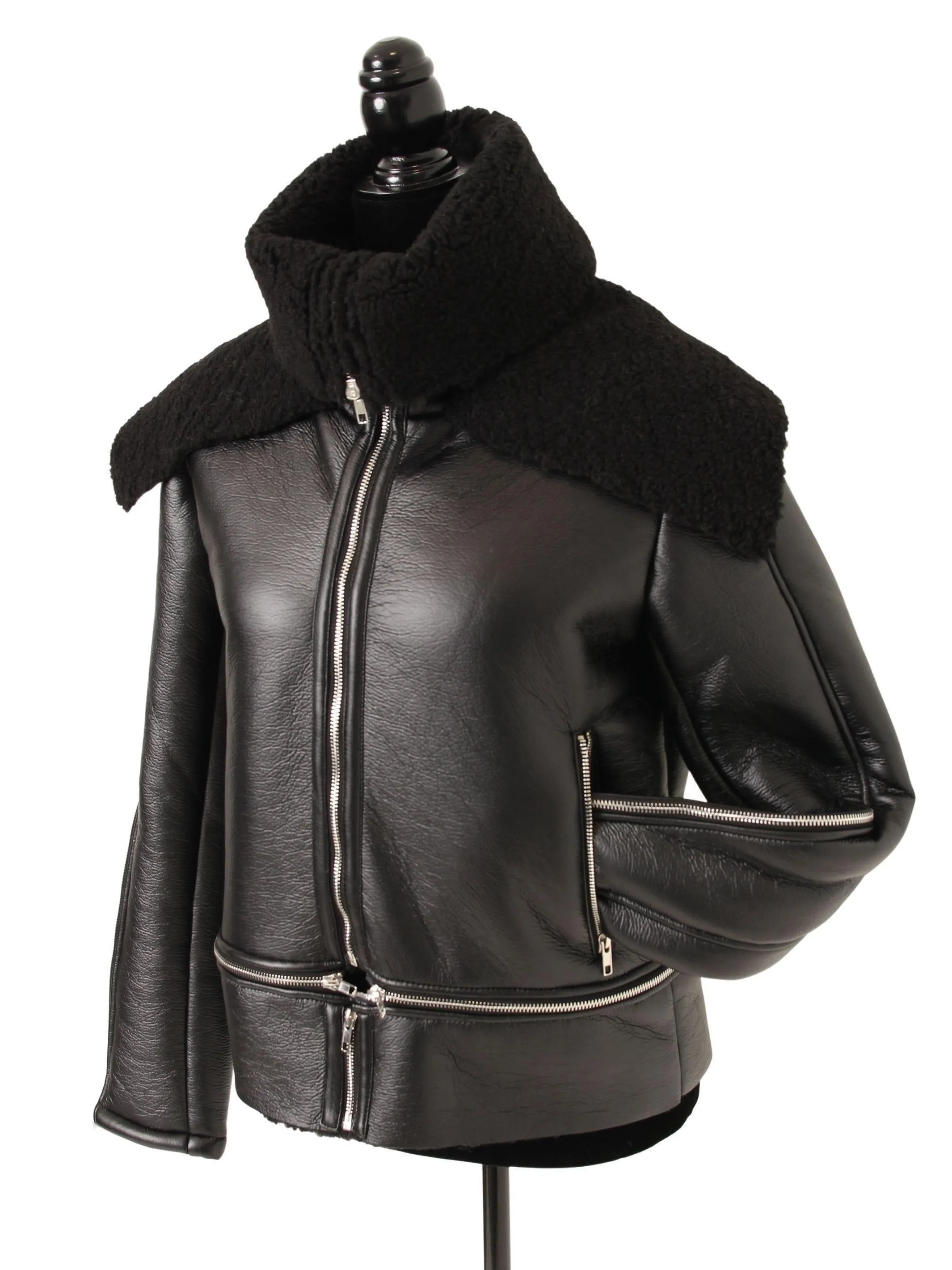 The Aviator | Sherpa Lined Leather Coat