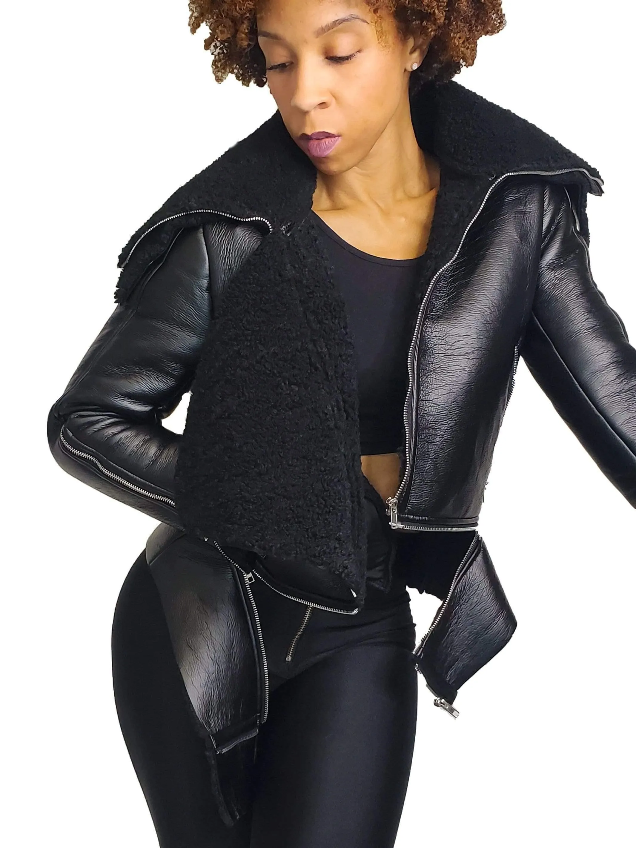 The Aviator | Sherpa Lined Leather Coat