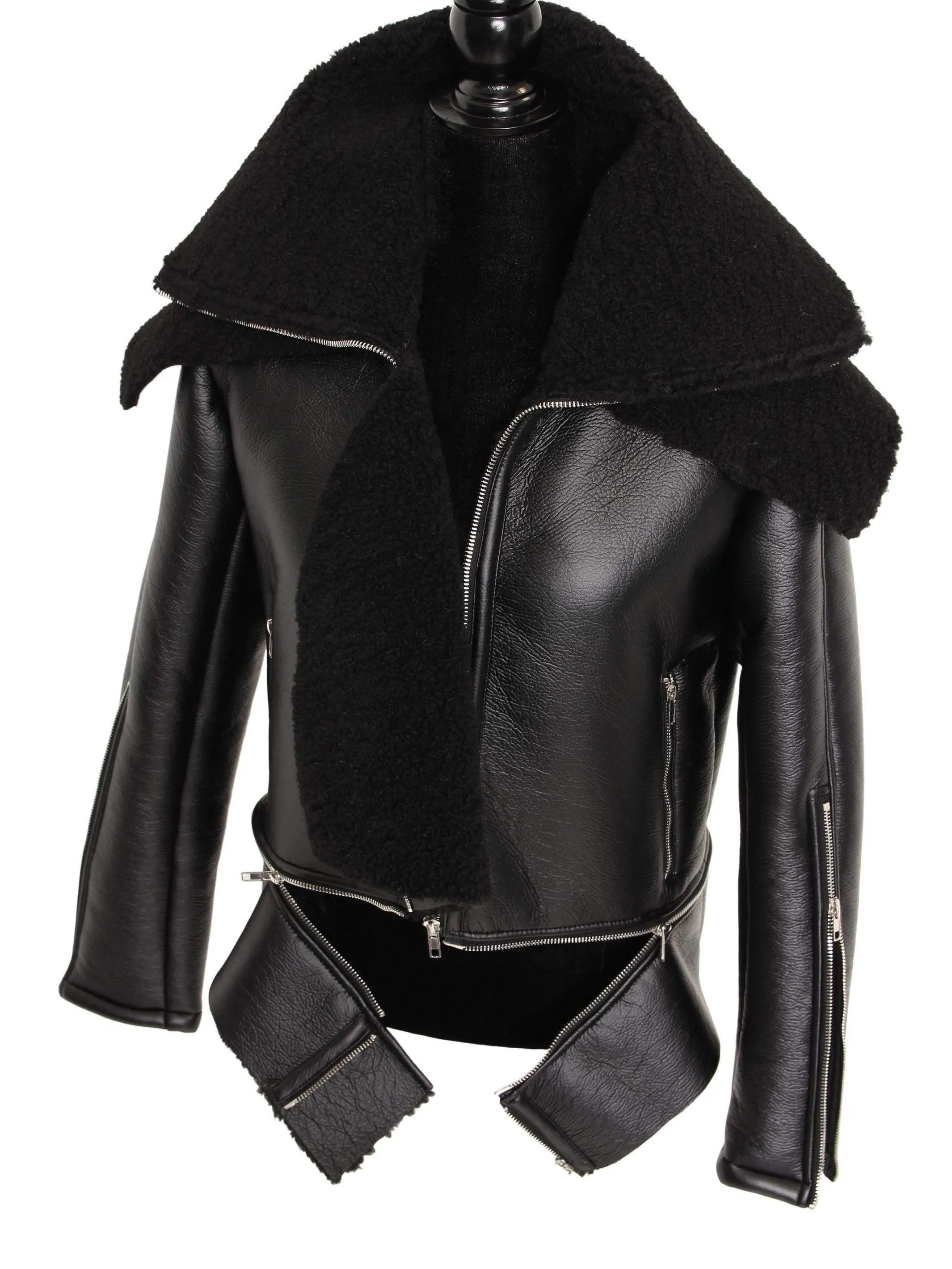 The Aviator | Sherpa Lined Leather Coat