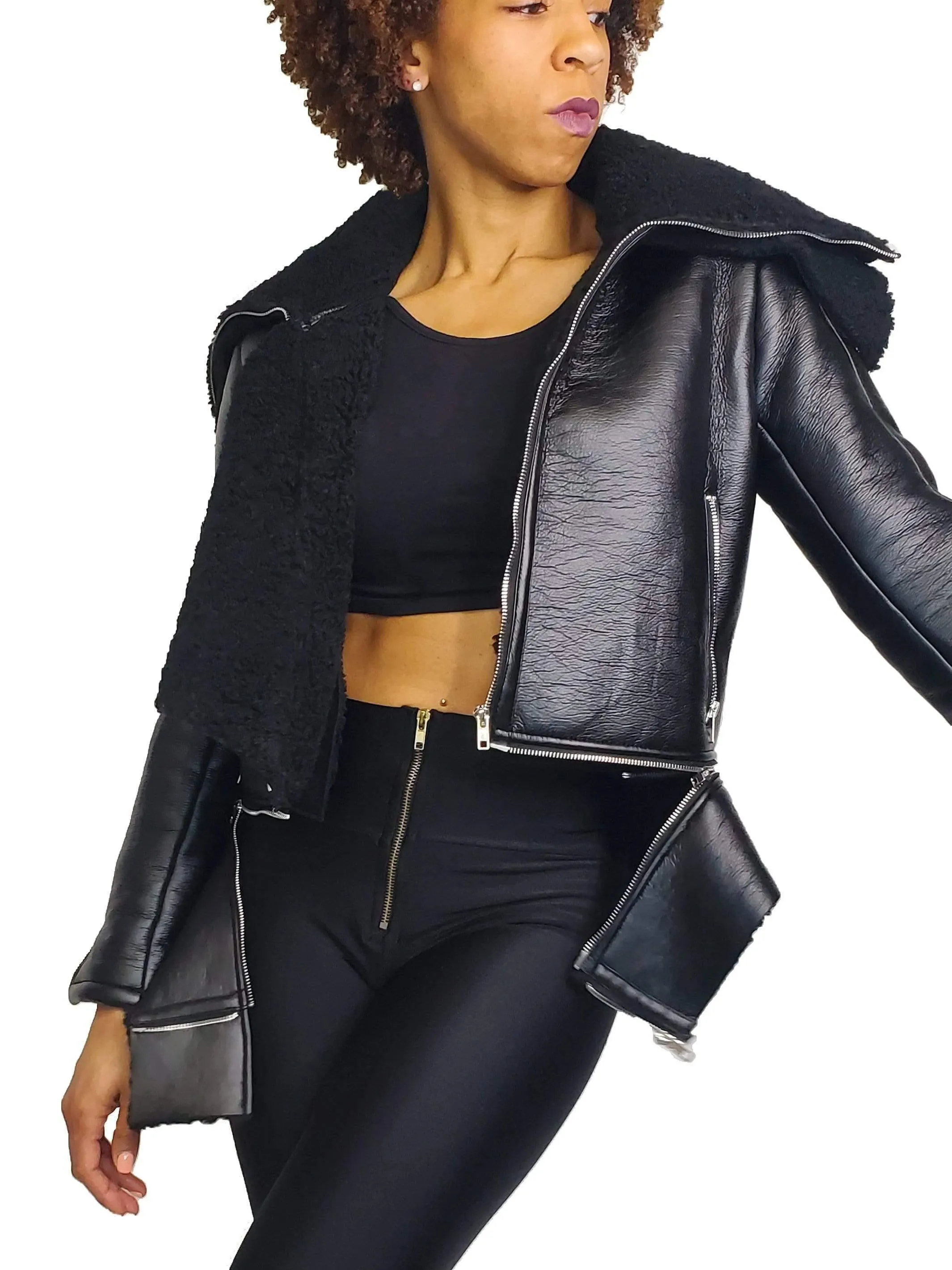 The Aviator | Sherpa Lined Leather Coat