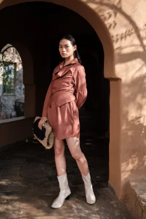 The Terra Tribe Copper Seattle Wrap Shirt Dress