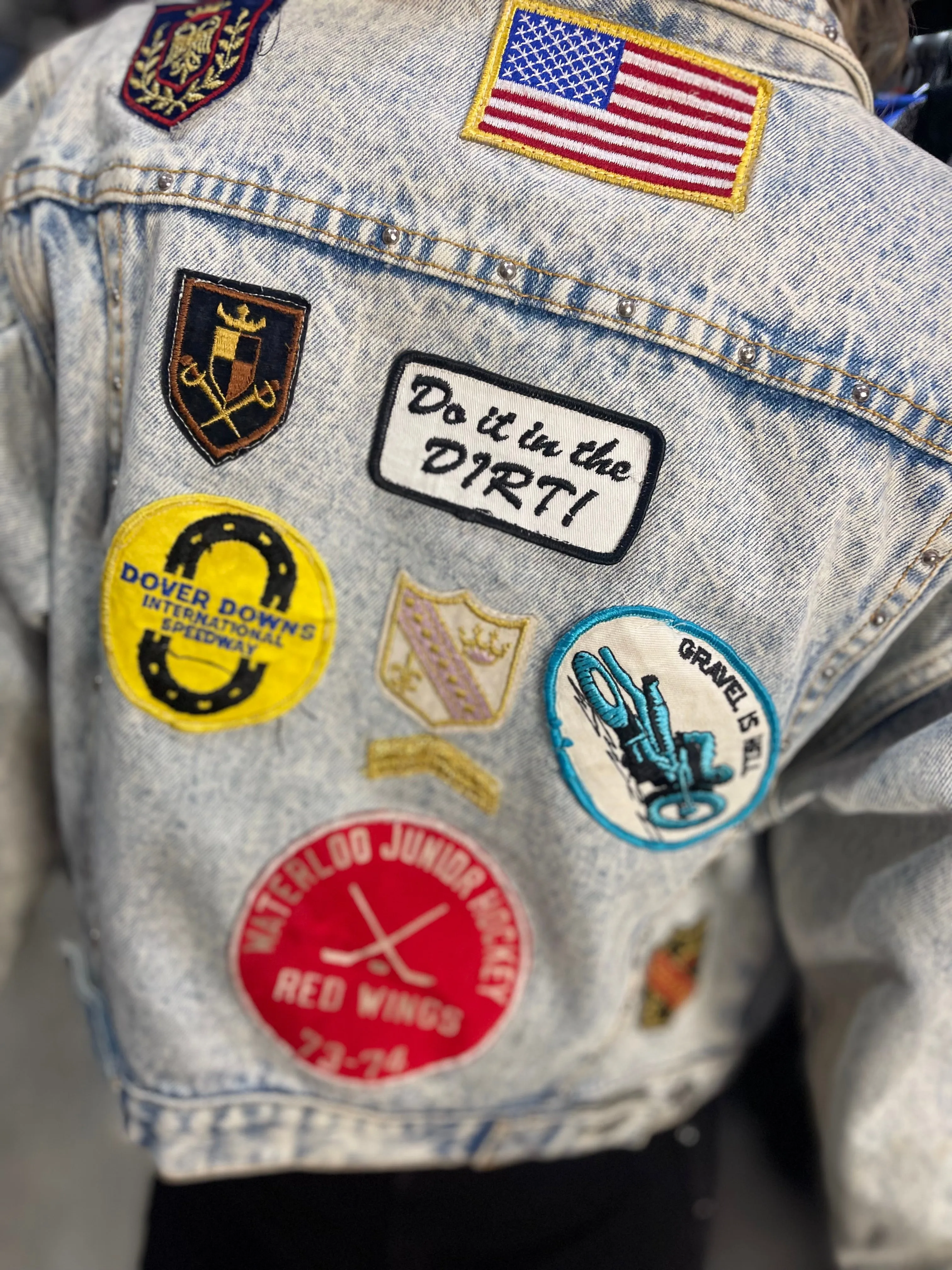 Vintage 80s Jean Jacket with Patches
