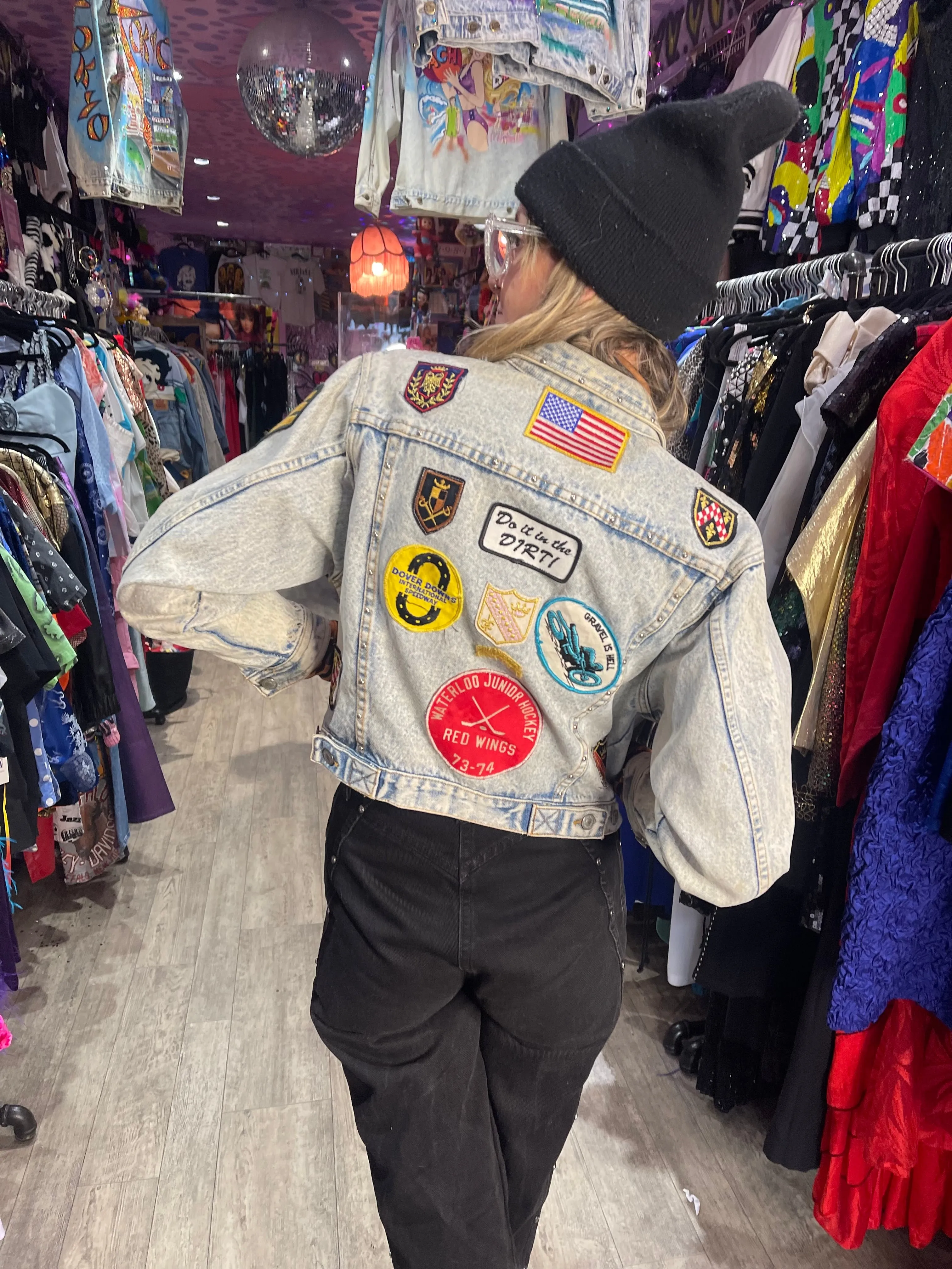 Vintage 80s Jean Jacket with Patches