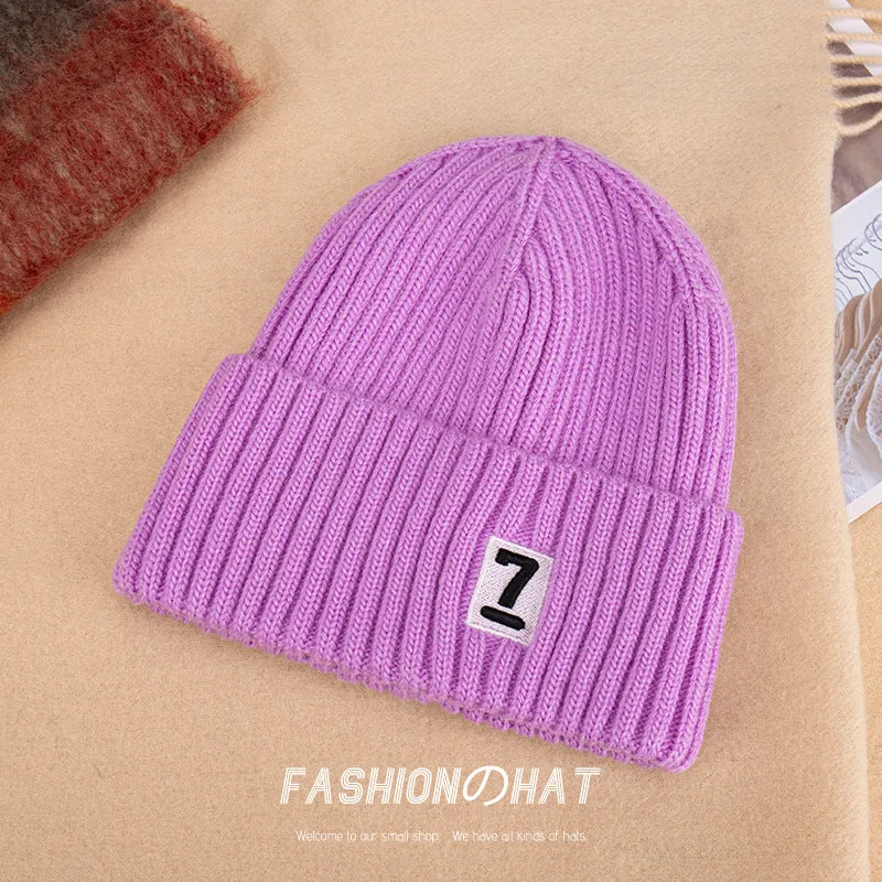 Warm Winter Knit Beanie Hats Autumn and Winter  Korean Style Embroidered Hat Unisex