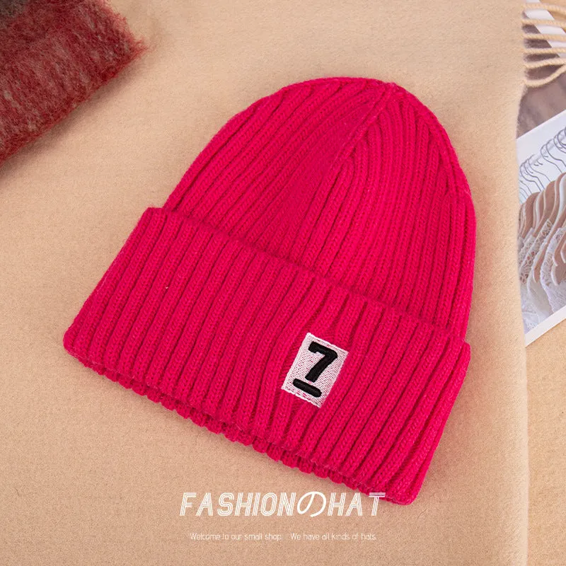 Warm Winter Knit Beanie Hats Autumn and Winter  Korean Style Embroidered Hat Unisex