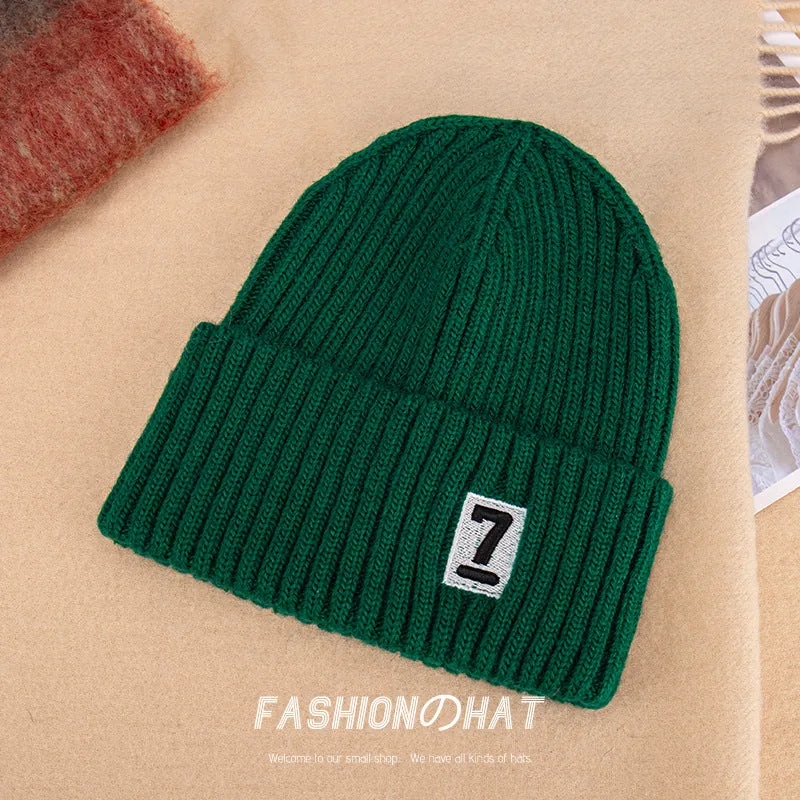 Warm Winter Knit Beanie Hats Autumn and Winter  Korean Style Embroidered Hat Unisex