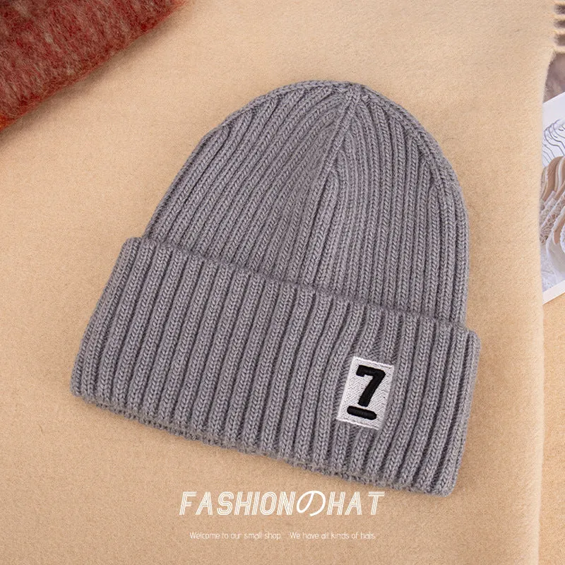 Warm Winter Knit Beanie Hats Autumn and Winter  Korean Style Embroidered Hat Unisex