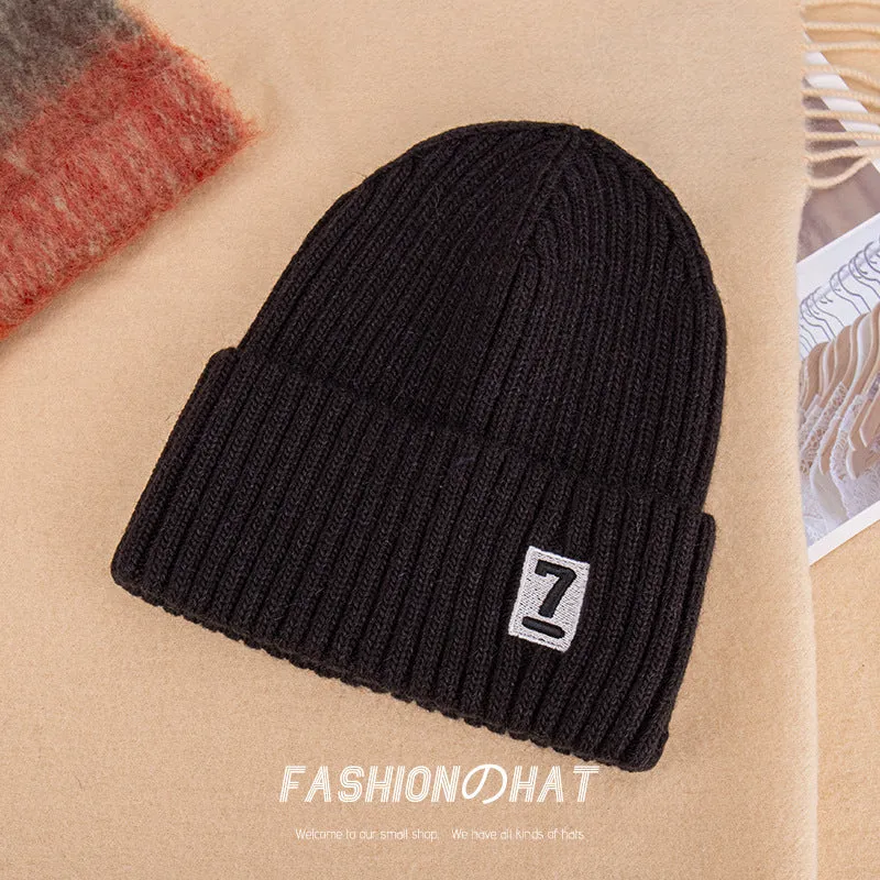 Warm Winter Knit Beanie Hats Autumn and Winter  Korean Style Embroidered Hat Unisex