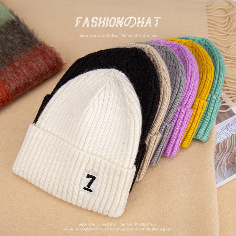 Warm Winter Knit Beanie Hats Autumn and Winter  Korean Style Embroidered Hat Unisex