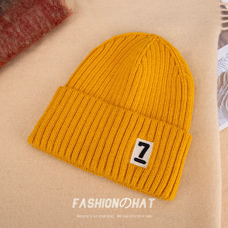 Warm Winter Knit Beanie Hats Autumn and Winter  Korean Style Embroidered Hat Unisex