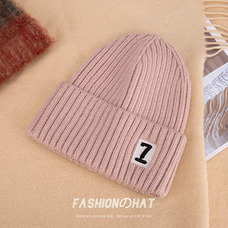 Warm Winter Knit Beanie Hats Autumn and Winter  Korean Style Embroidered Hat Unisex