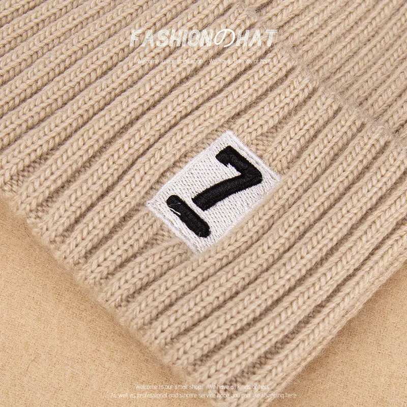 Warm Winter Knit Beanie Hats Autumn and Winter  Korean Style Embroidered Hat Unisex