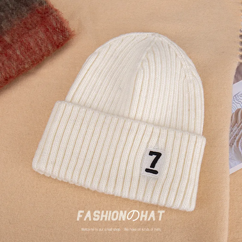 Warm Winter Knit Beanie Hats Autumn and Winter  Korean Style Embroidered Hat Unisex