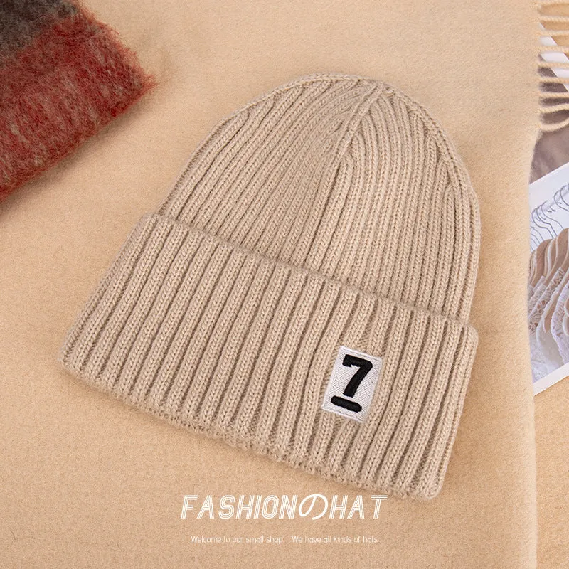Warm Winter Knit Beanie Hats Autumn and Winter  Korean Style Embroidered Hat Unisex