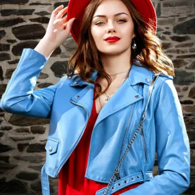 Women's Cropped Leather Jacket - Annie
